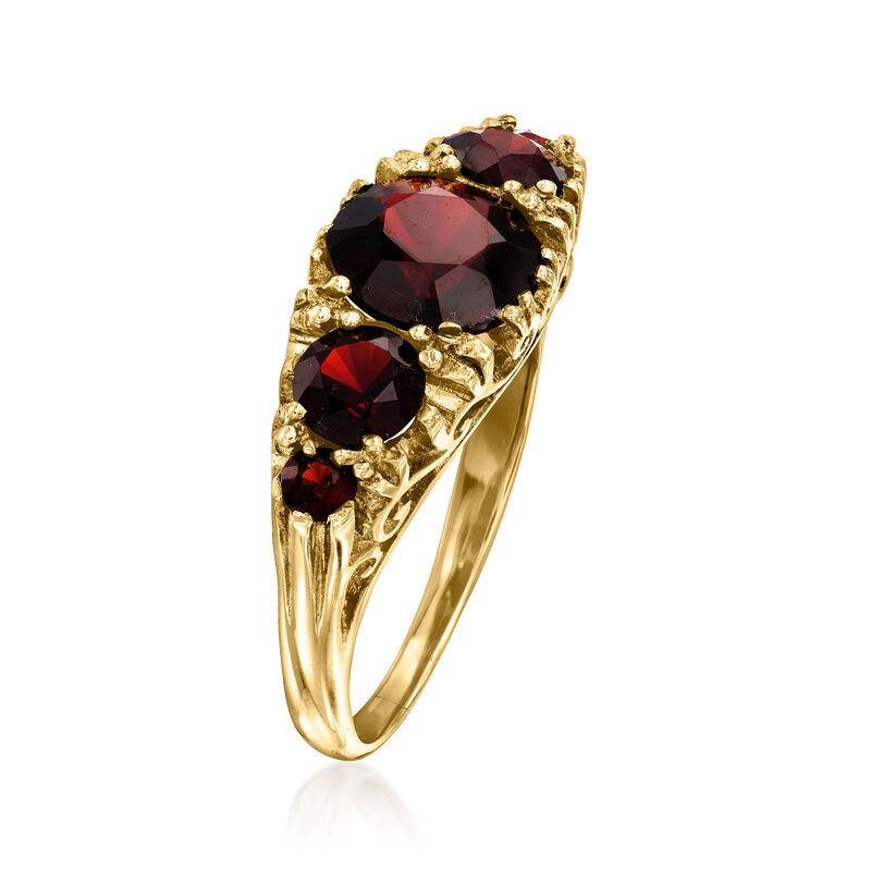C. 1980 Vintage 2.95 ct. t.w. Garnet Ring in 9kt Yellow Gold with British Hallmark. Size 7.75 image number 2