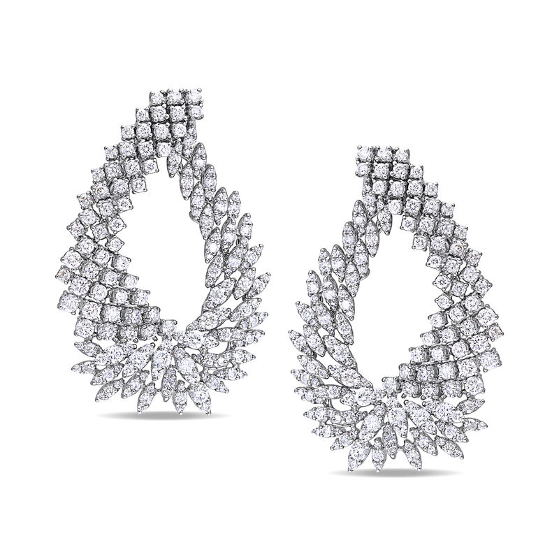 8.70 ct. t.w. Diamond Cluster Earrings in 18kt White Gold image number 0