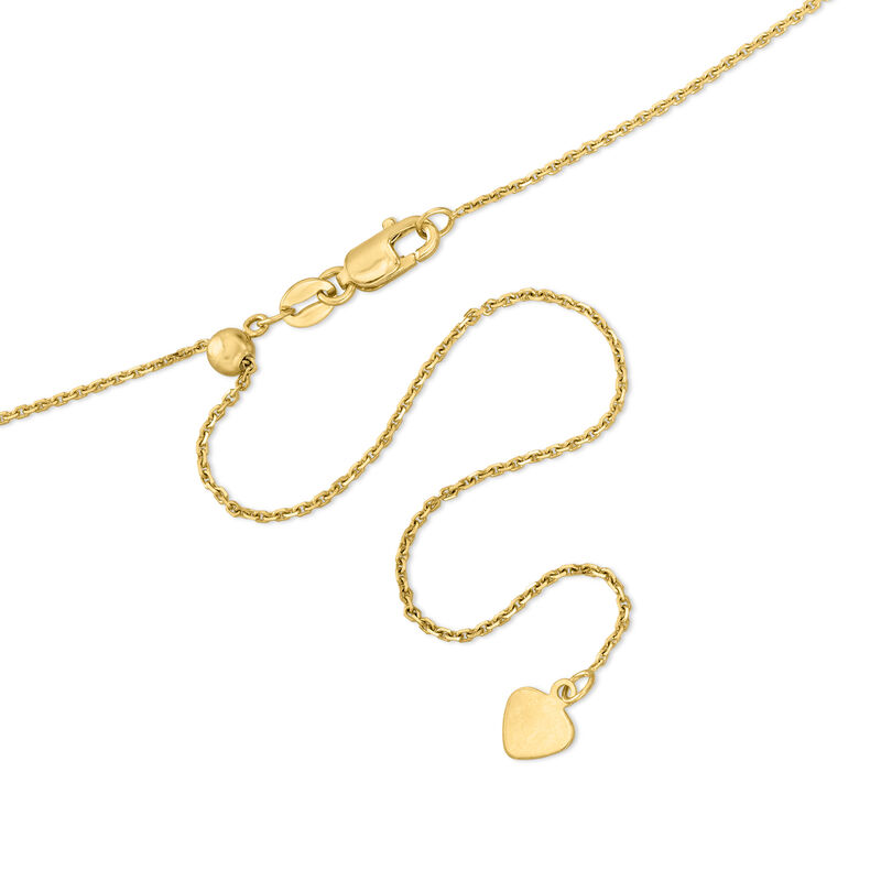 1.1mm 10kt Yellow Gold Adjustable Cable-Chain Necklace  image number 2