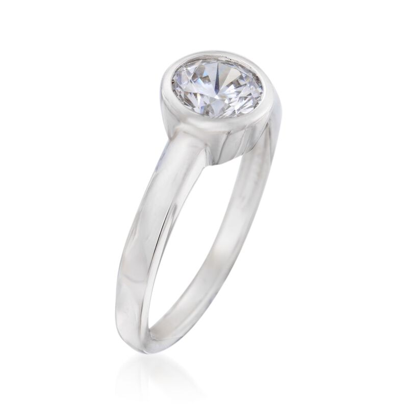 1.00 Carat Bezel-Set CZ Ring in Sterling Silver image number 2