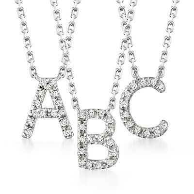 Diamond Initial Necklace in Sterling Silver