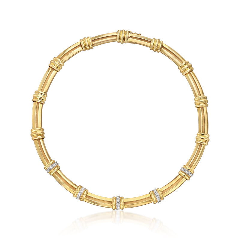 C. 1995 Vintage Tiffany Jewelry 1.20 ct. t.w. Diamond Station Necklace in 18kt Yellow Gold . 15.5&quot; image number 1