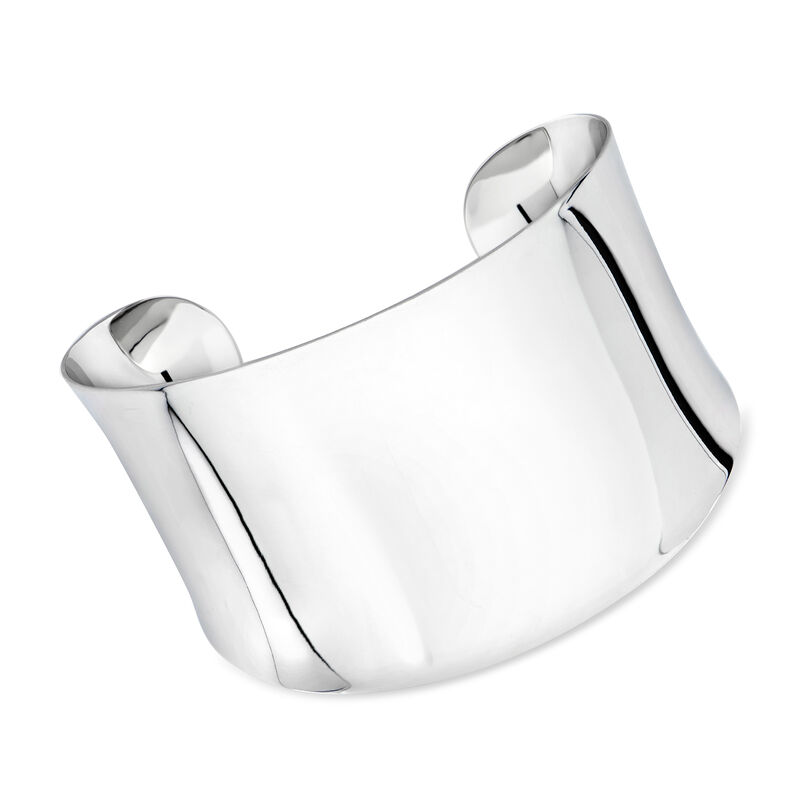 Sterling Silver Wide Polished Cuff Bracelet image number 0