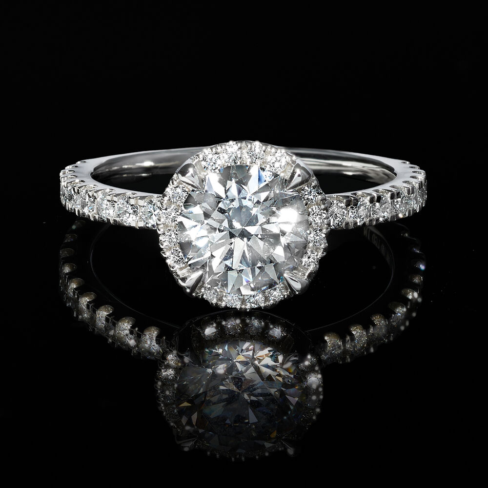2.00 ct. t.w. Lab-Grown Diamond Halo Ring in 14kt White Gold