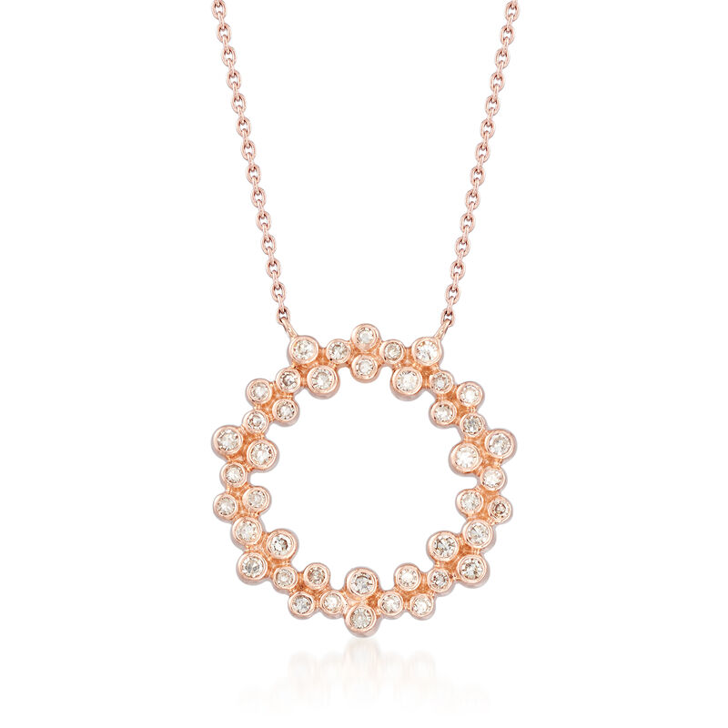 .32 ct. t.w. Bezel-Set Diamond Circle Pendant Necklace in 14kt Rose Gold image number 0