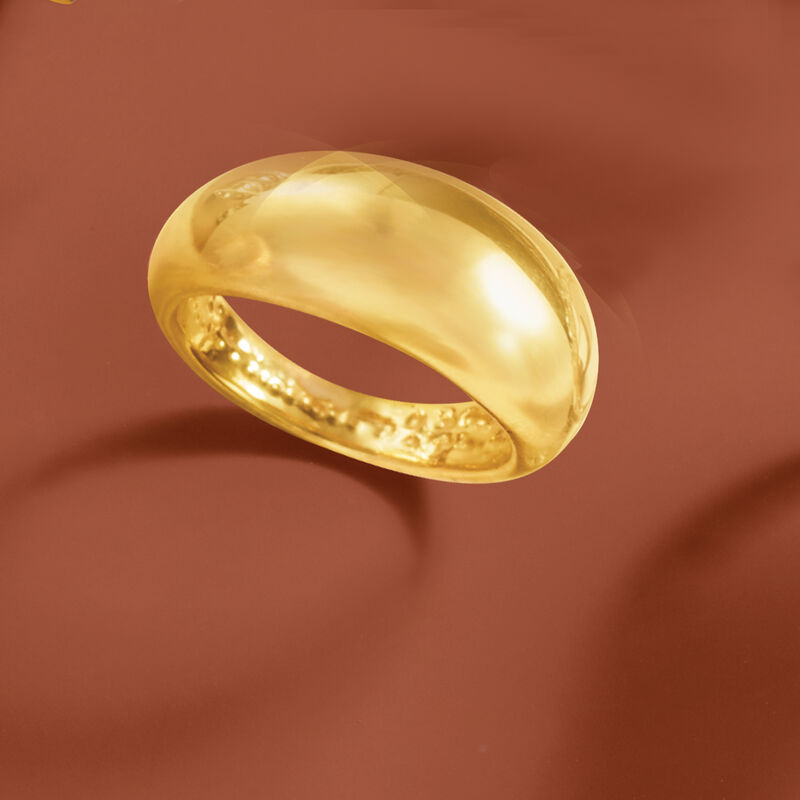 Italian 14kt Yellow Gold Shiny Dome Ring image number 4