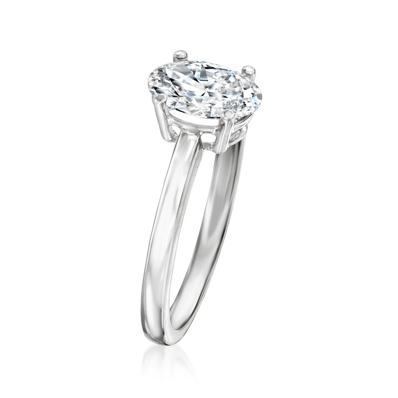1.00 Carat Oval Lab-Grown Diamond Solitaire Ring in 14kt White Gold image number 2