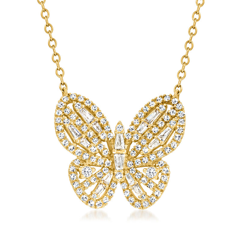 .50 ct. t.w. Diamond Butterfly Necklace in 14kt Yellow Gold image number 0