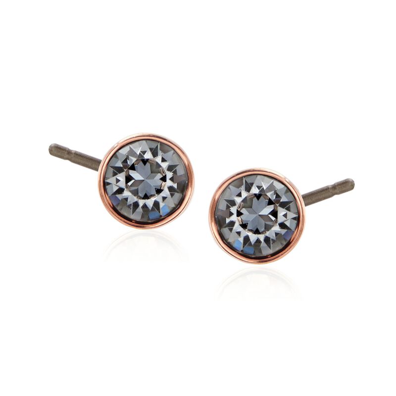 Swarovski Crystal &quot;Latitude&quot; Black Crystal Drop Earrings in Gold Plate image number 3