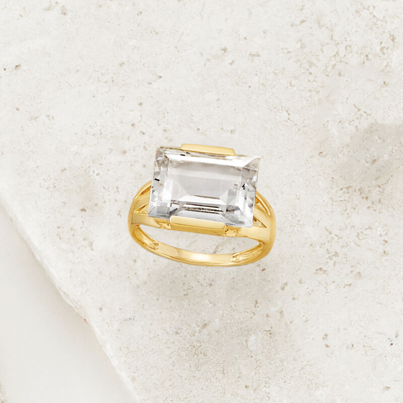 Rock Crystal Ring in 14kt Yellow Gold image number 3