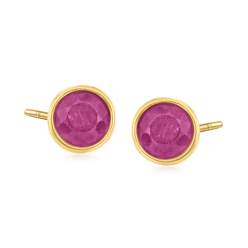 3.60 ct. t.w. Multi-Gem Jewelry Set: Three Pairs of Bezel-Set Stud Earrings in 18kt Gold Over Sterling image number 3