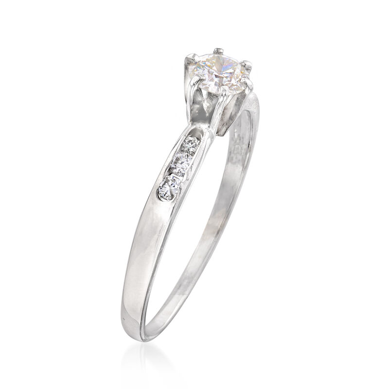 C. 1970 Vintage .37 ct. t.w. Diamond Engagement Ring in 14kt White Gold. Size 7.5 image number 2
