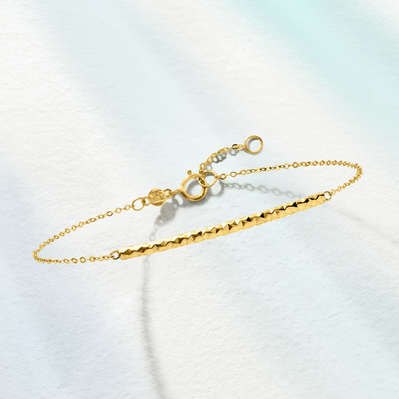 Italian 14kt Yellow Gold Curved Bar Bracelet image number 2
