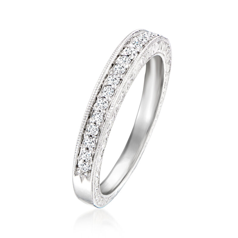 C. 1990 Vintage Scott Kay .25 ct. t.w. Diamond Ring in Platinum. Size 6 image number 2