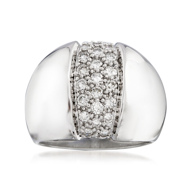 C. 2000 Vintage 1.00 ct. t.w. Pave Diamond Ring in 14kt White Gold. Size 7 image number 0