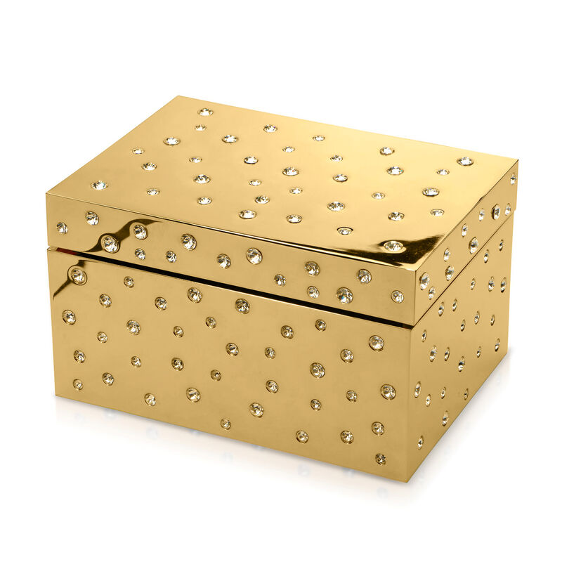 Crystamas "Star" Crystal Goldtone Keepsake Box image number 0