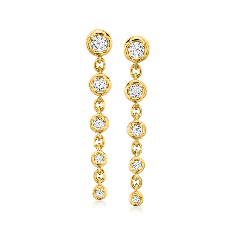 .50 ct. t.w. Bezel-Set Lab-Grown Diamond Drop Earrings in 18kt Gold Over Sterling image number 0