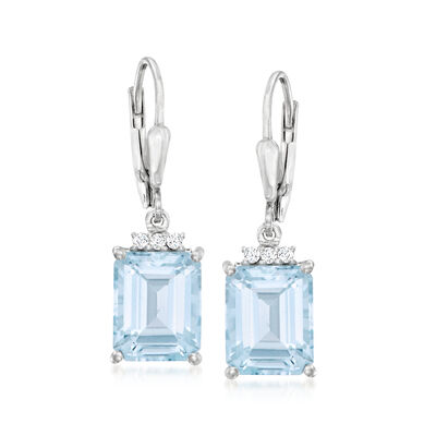 7.75 ct. t.w. Sky Blue Topaz Drop Earrings with .10 ct. t.w. White Topaz in Sterling Silver