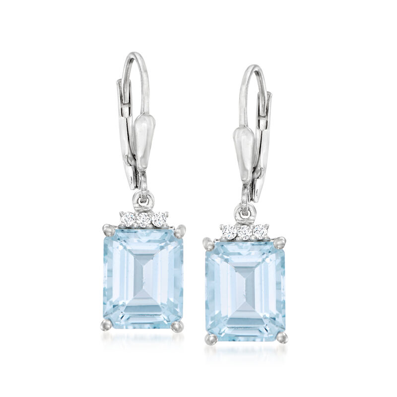 7.75 ct. t.w. Sky Blue Topaz Drop Earrings with .10 ct. t.w. White Topaz in Sterling Silver  image number 0