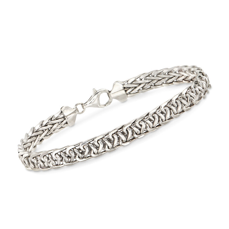 14kt White Gold Wheat-Link Bracelet image number 0