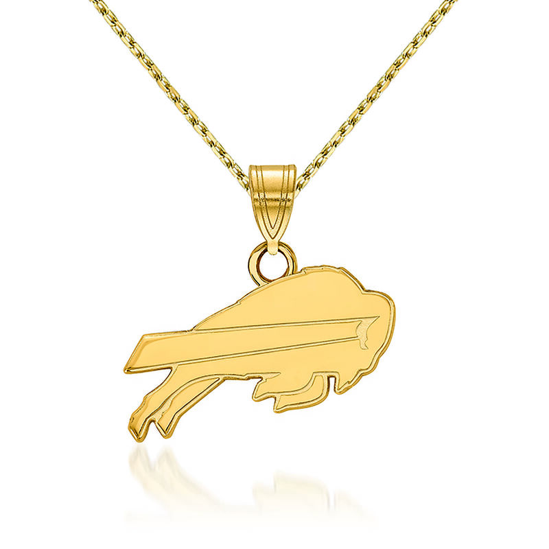 14kt Yellow Gold NFL Buffalo Bills Small Pendant Necklace. 18&quot; image number 0