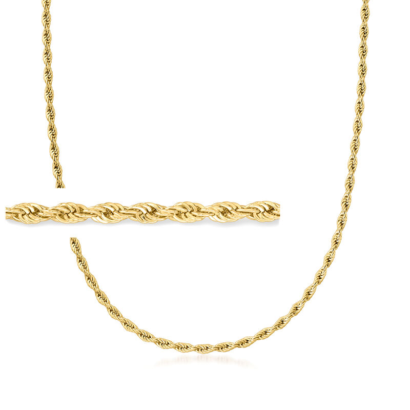 3mm 18kt Gold Over Sterling Rope-Chain Necklace image number 0