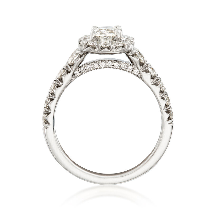 Henri Daussi 1.75 ct. t.w. Diamond Halo Engagement Ring in Platinum image number 3