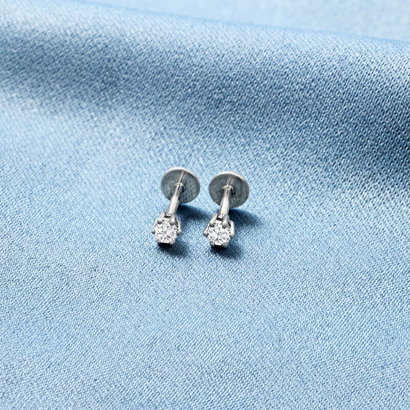 .10 ct. t.w. Diamond Flat-Back Stud Earrings in Sterling Silver image number 3