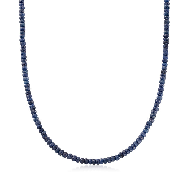 100.00 ct. t.w. Sapphire Bead Necklace with 14kt Yellow Gold Magnetic Clasp image number 0