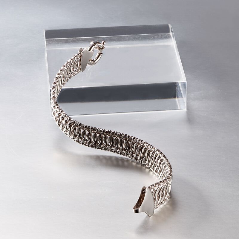 Italian Sterling Silver Multi-Chain Link Bracelet image number 2