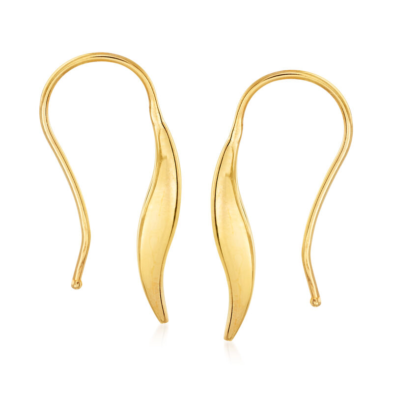 Italian 14kt Yellow Gold Curved Drop Earrings image number 3