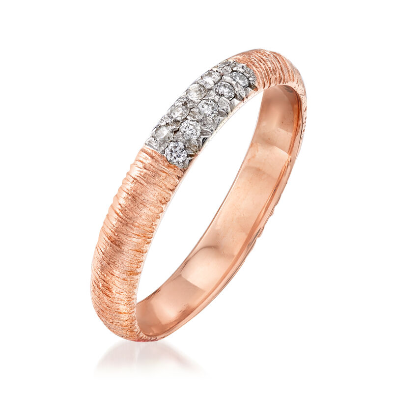 .10 ct. t.w. Pave Diamond Ring in 14kt Rose Gold image number 2