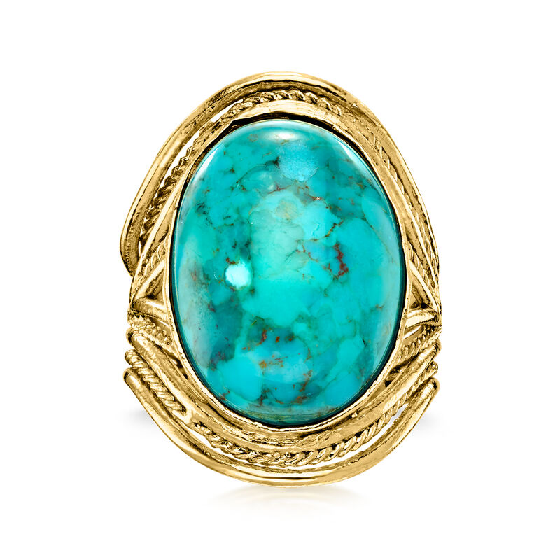 Turquoise Ring in 18kt Gold Over Sterling image number 0