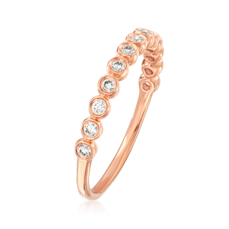 Henri Daussi .21 ct. t.w. Diamond Wedding Ring in 14kt Rose Gold image number 2
