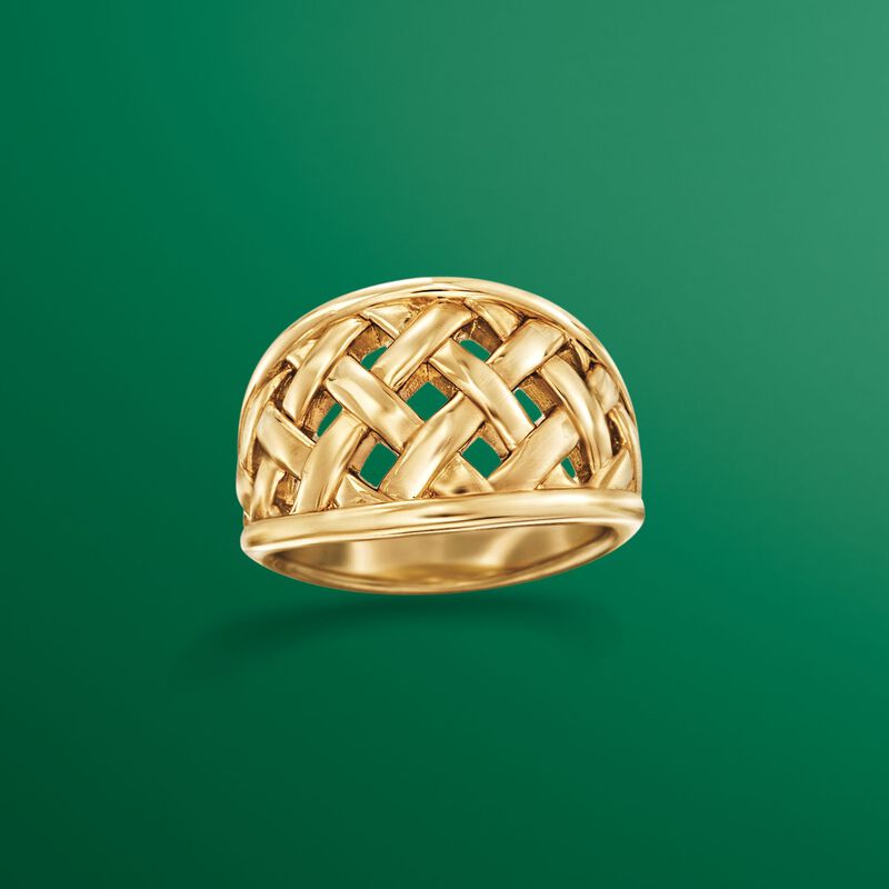 14kt Yellow Gold Open Basketweave Ring image number 3