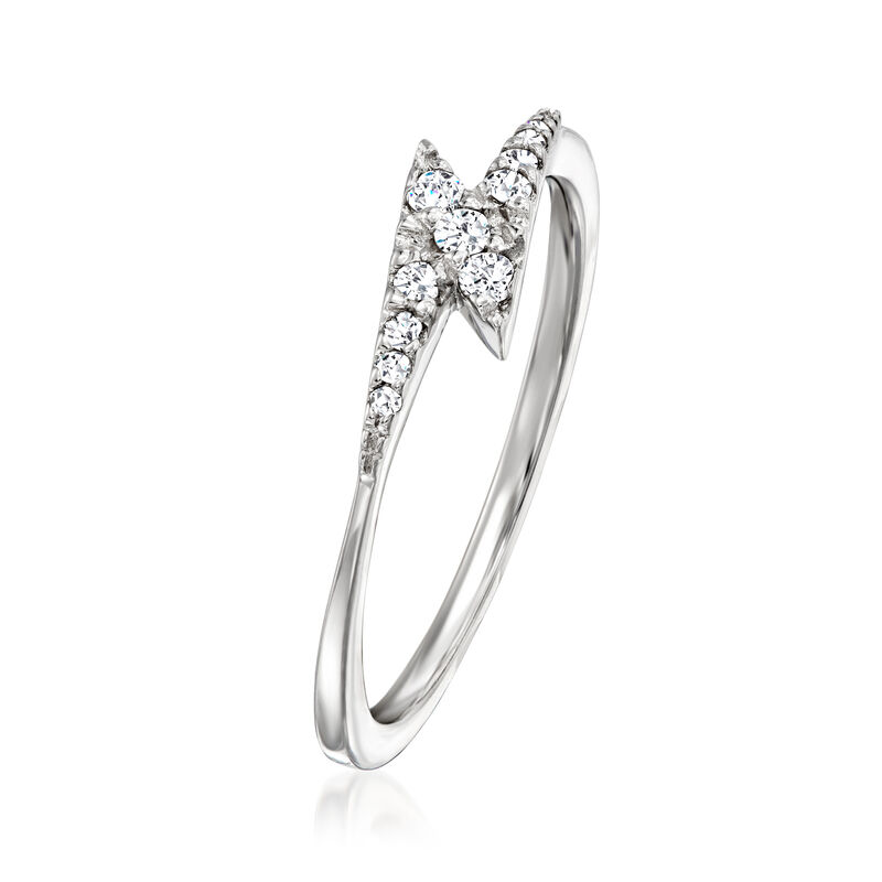 .16 ct. t.w. Diamond Lightning Bolt Ring in Sterling Silver image number 2