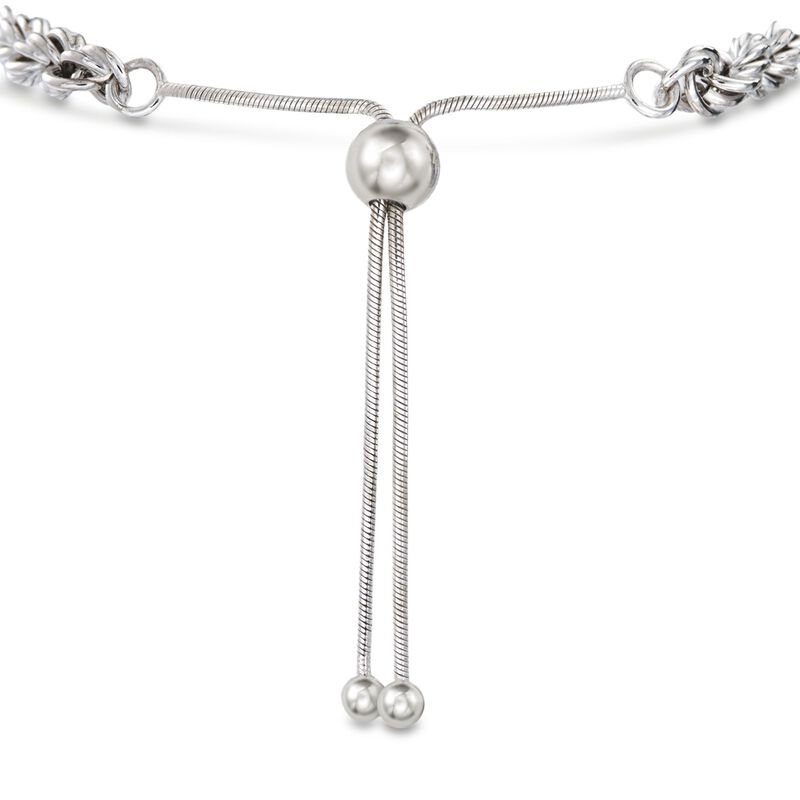 Italian Sterling Silver Rope Chain Bolo Bracelet image number 2