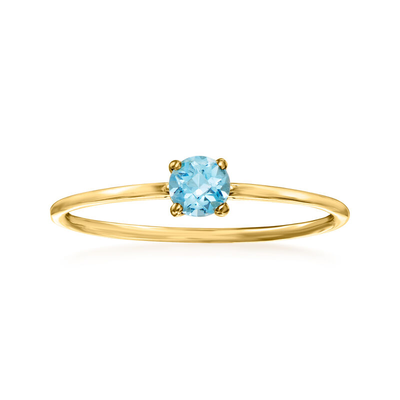 .20 Carat Swiss Blue Topaz Ring in 14kt Yellow Gold image number 0