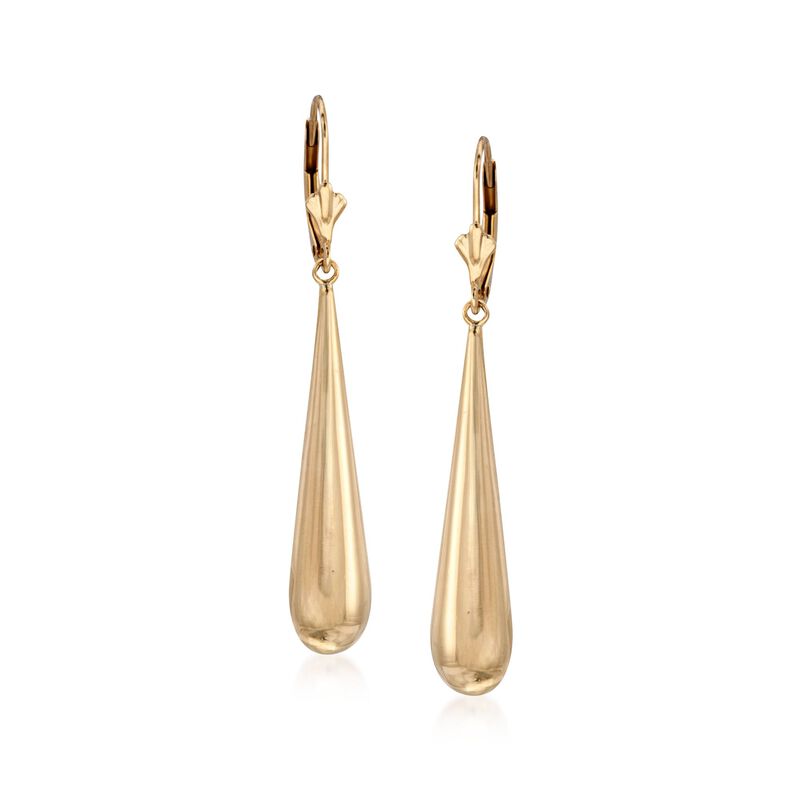 14kt Yellow Gold Crowned Teardrop Earrings image number 0