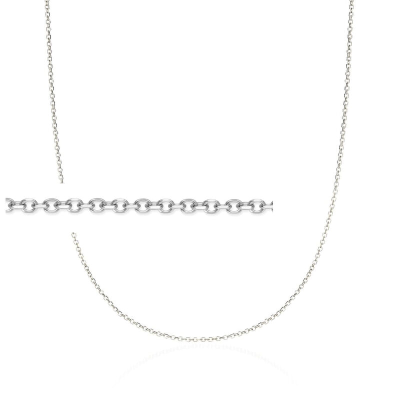 1.5mm 14kt White Gold Diamond-Cut Cable-Chain Necklace image number 0