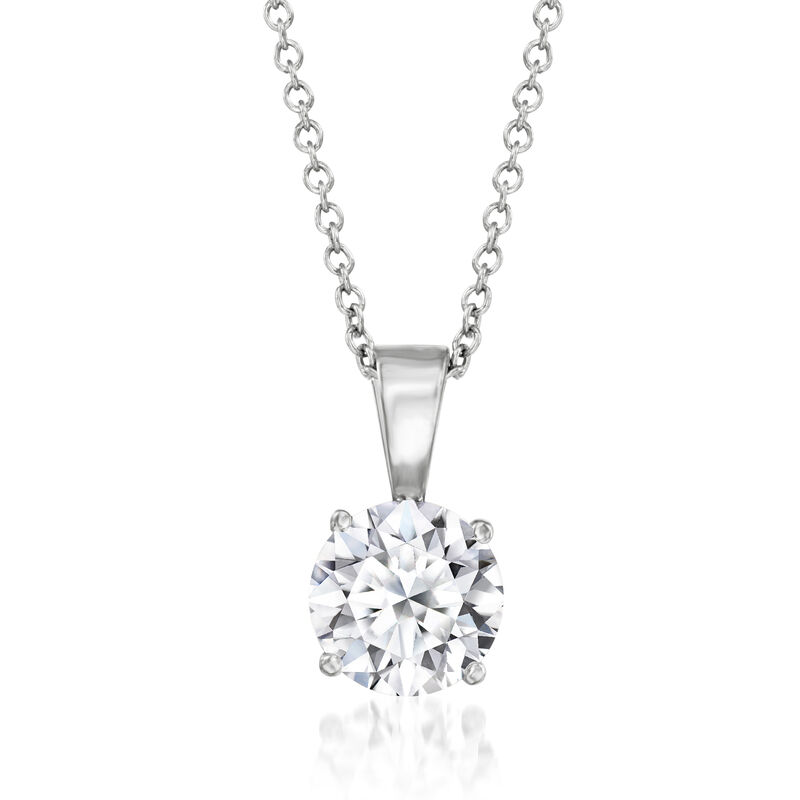 1.00 Carat Lab-Grown Diamond Solitaire Necklace in 14kt White Gold image number 0