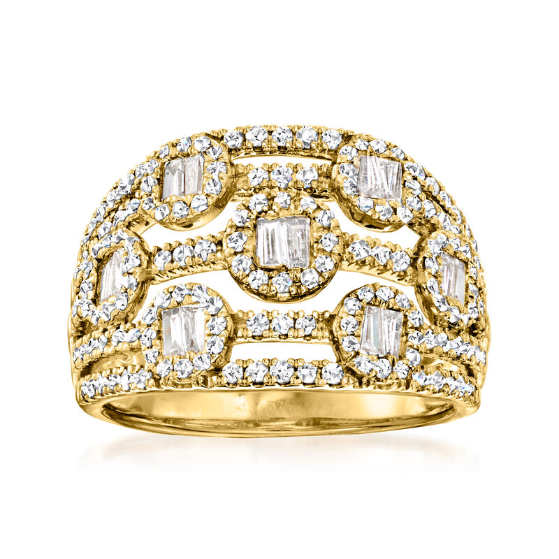1.00 ct. t.w. Diamond Multi-Row Ring in 14kt Yellow Gold image number 0
