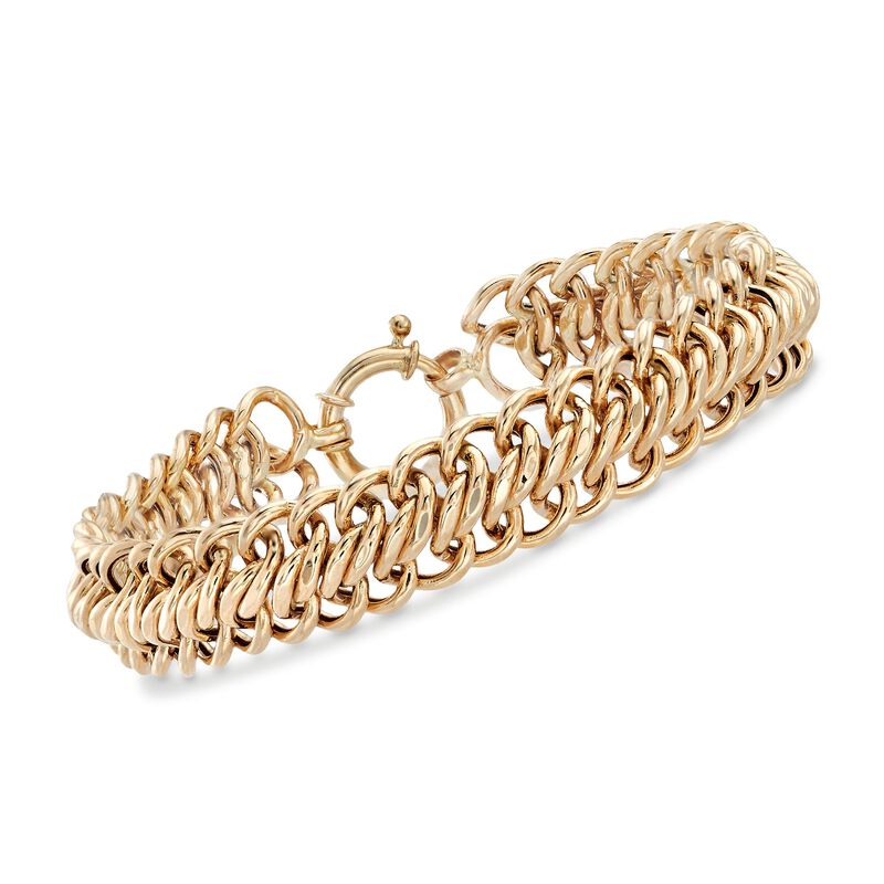 14kt Yellow Gold Curb-Link Bracelet . 8&quot; image number 0