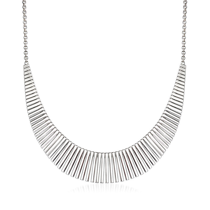 Charles Garnier &quot;Cleopatra&quot; Sterling Silver Large Bib Necklace. 17&quot; image number 1