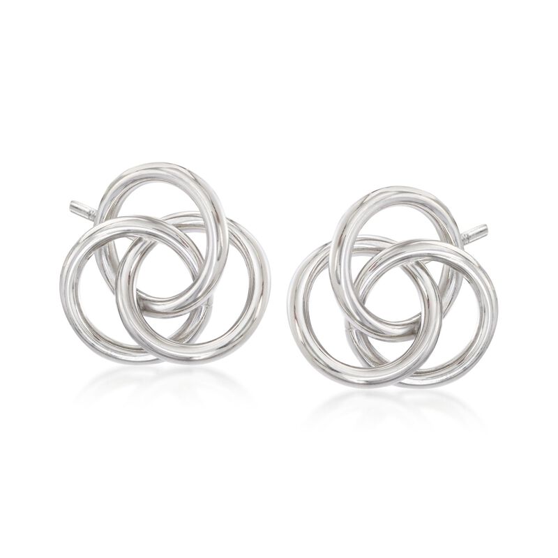 Sterling Silver Love Knot Earrings image number 0