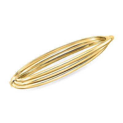 Italian 18kt Yellow Gold Three-Row Bangle Bracelet