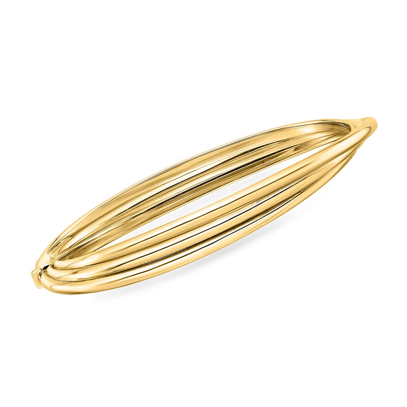 Italian 18kt Yellow Gold Three-Row Bangle Bracelet. 7" image number 0