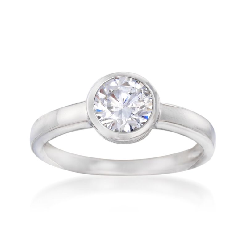 1.00 Carat Bezel-Set CZ Ring in Sterling Silver image number 0