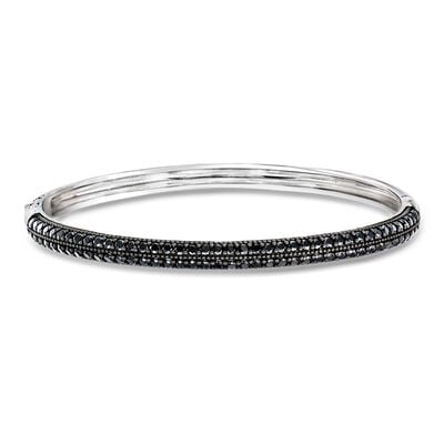 3.20 ct. t.w. Black Spinel Bangle Bracelet in Sterling Silver