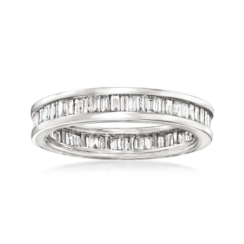 1.00 ct. t.w. Channel-Set Baguette Diamond Eternity Band in 14kt White Gold image number 0